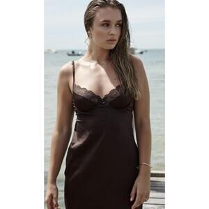 NEW KAT THE LABEL sienna slip in espresso